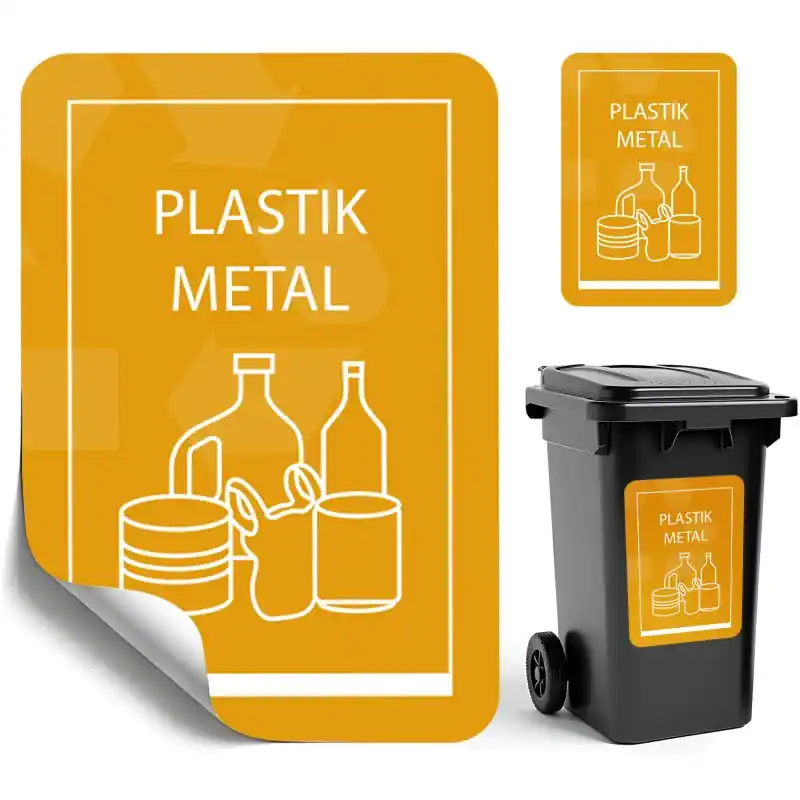 Naklejka na kosz do segregacji odpadów Virey A5 plastik/metal 1 szt.