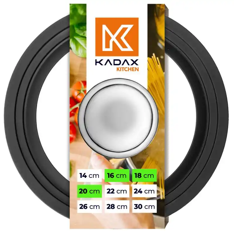 Pokrywa szklana multisize Aiola na garnek 16-20 cm z srebrnym okrągłym uchwytem