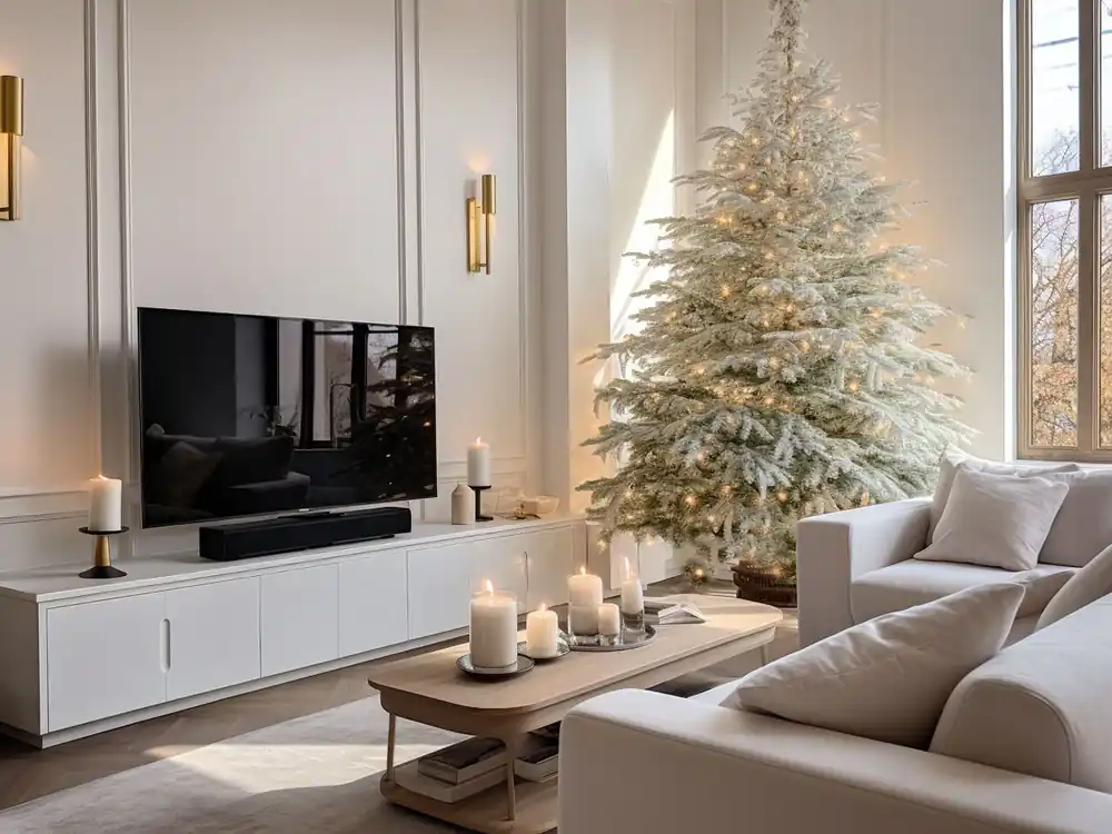Świąteczny salon w stylu modern classic