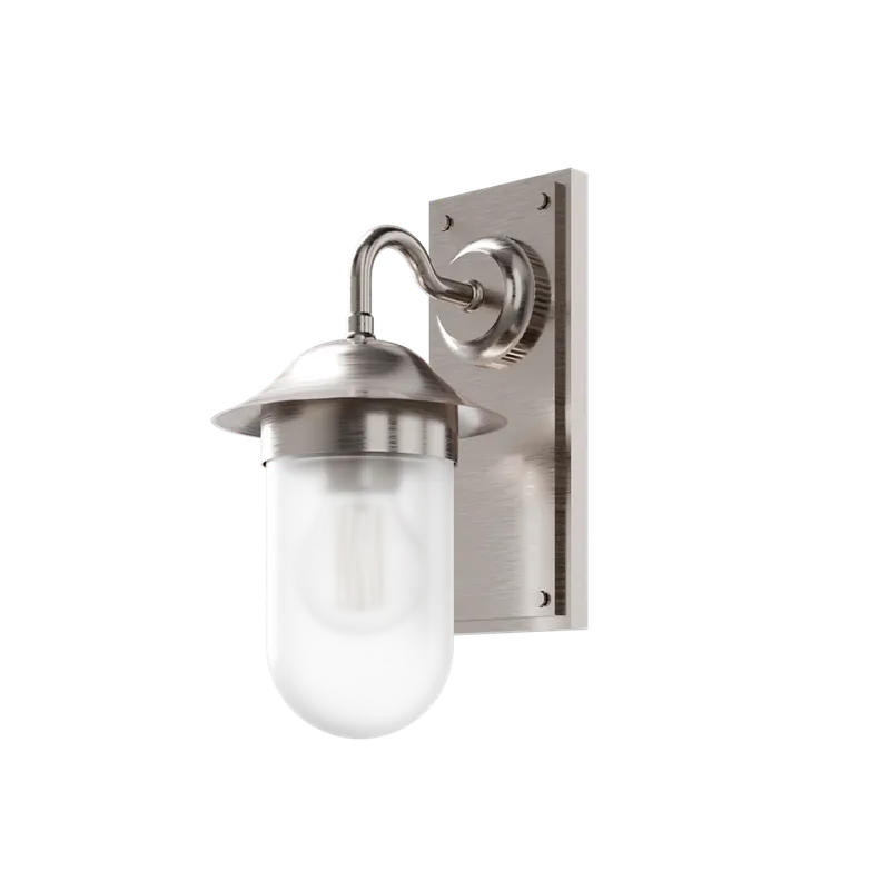 Burlington Guild Kinkiet ścienny brushed nickel + klosz mat GUL001L