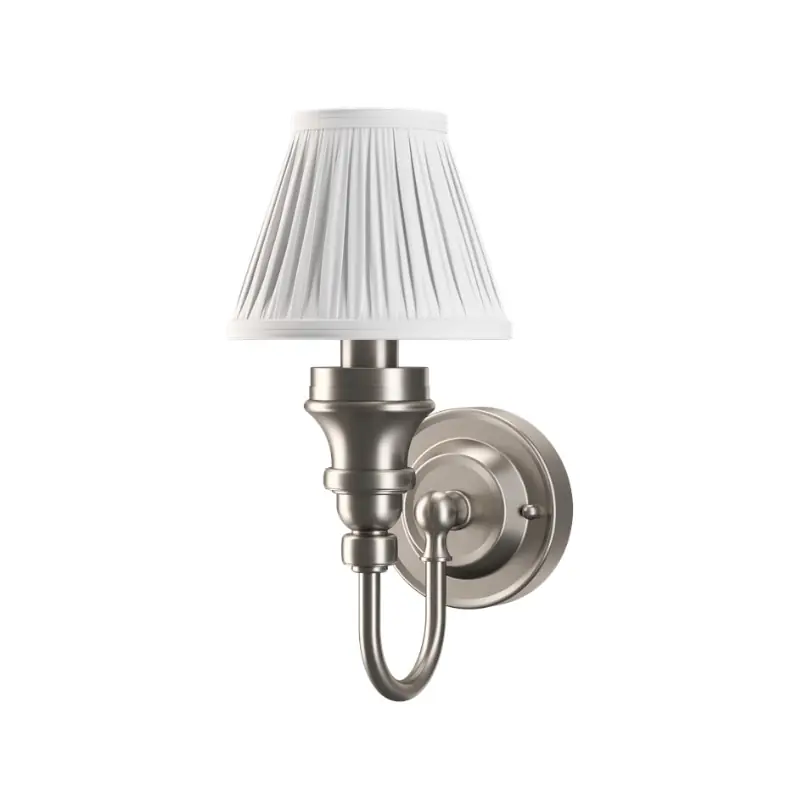 Burlington Ornate Kinkiet ścienny brushed nickel + abażur biały EL_BL22BNKL