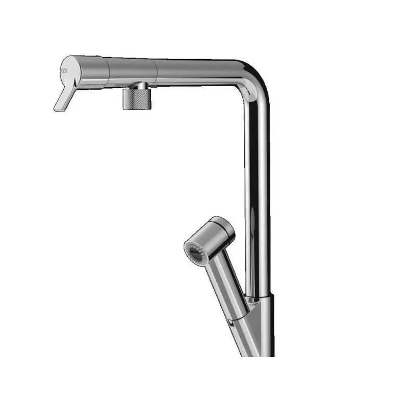 Gessi Fisso Bateria kuchenna jednootworowa z dodatkową wylewką Chrom 60640.031