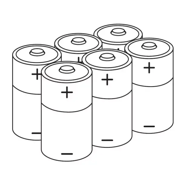 ZESTAW SZEŚCIU BATERII ALKALICZNYCH 1,5V DO X1R