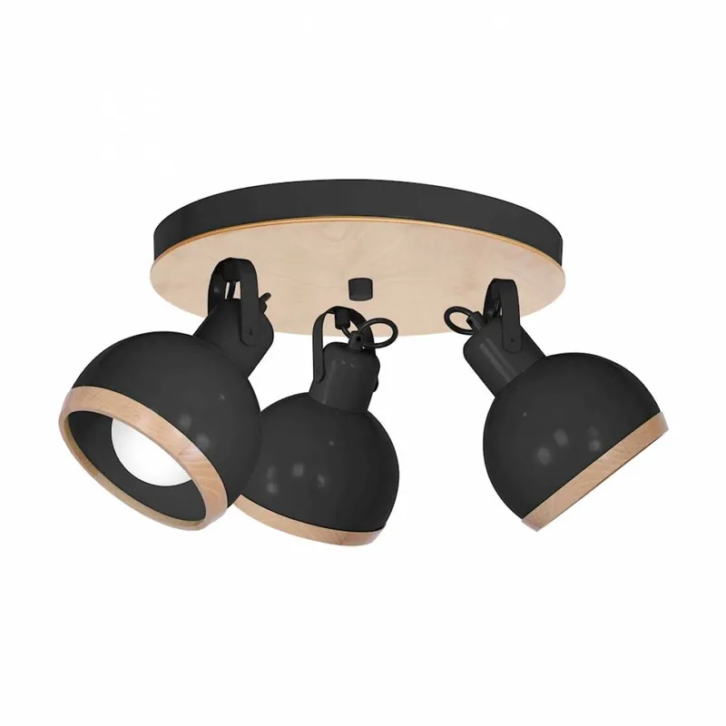 Lampa sufitowa Oval black 3xE27