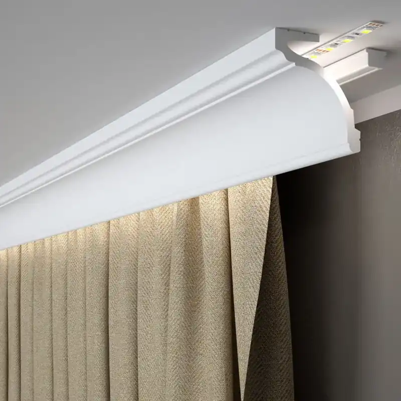 Biała maskująca listwa karniszowa LED MD161 9,2 cm - Mardom Decor