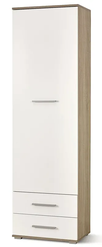 Szafa głębokość 40 cm biały połysk + dąb sonoma - Kaloe C2
