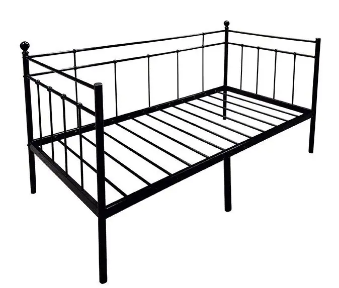 Pojedyncze łóżko metalowe Forester 90x200 - czarne