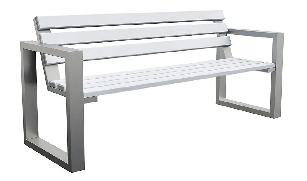 Metalowa ławka z drewnianym siedziskiem Norin Zeldix 180cm
