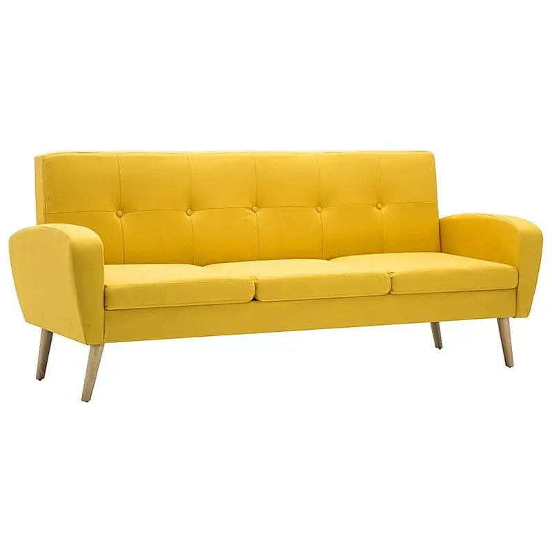 Trzyosobowa sofa pikowana żółta - Umberro 3Q