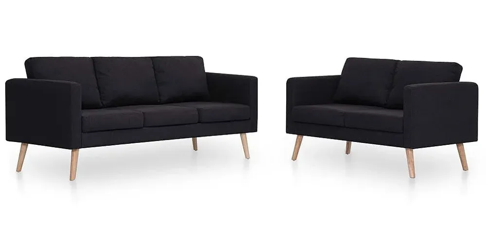 Komplet 2 sof wypoczynkowych Kazora - Czarny