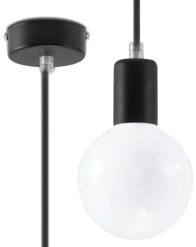 Loftowa lampa wisząca E825-Losako - czarny