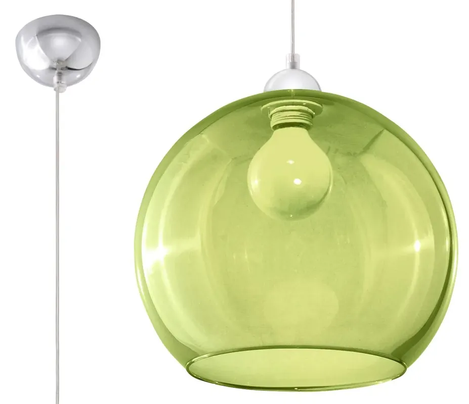 Okrągła szklana lampa wisząca E830-Romulus - zielony