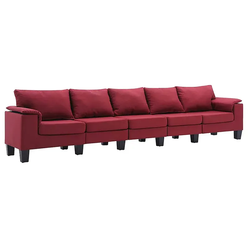 Pięcioosobowa ekskluzywna czerwona sofa - Ezof 5Q