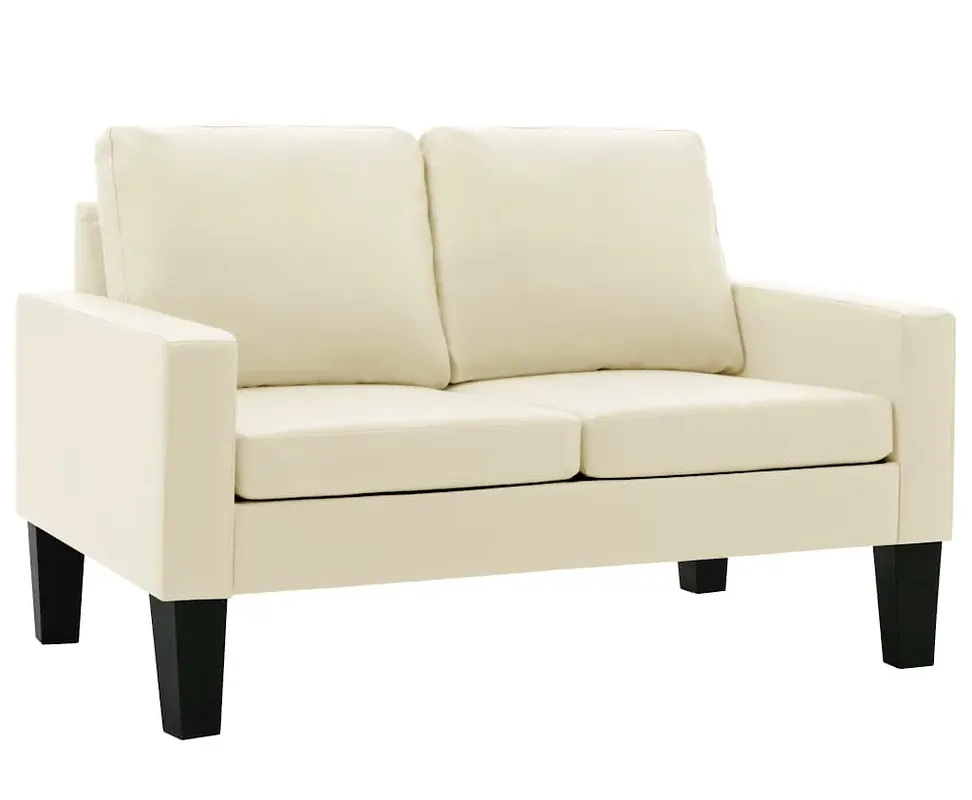 Kremowa sofa nowoczesna z ekoskóry - Revex 2X