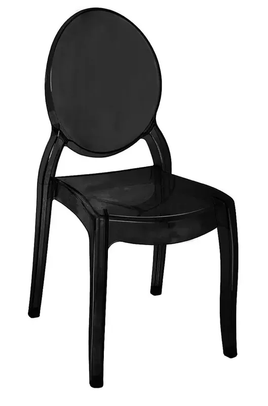 Czarne minimalistyczne krzesło medalion - Kortul