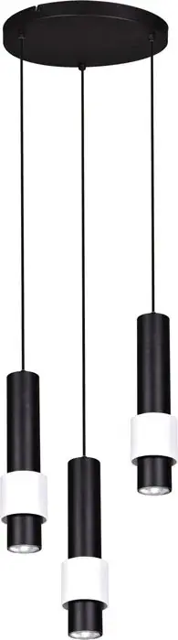 Czarno-biała lampa wisząca 3 zwisy - S072-Tedi