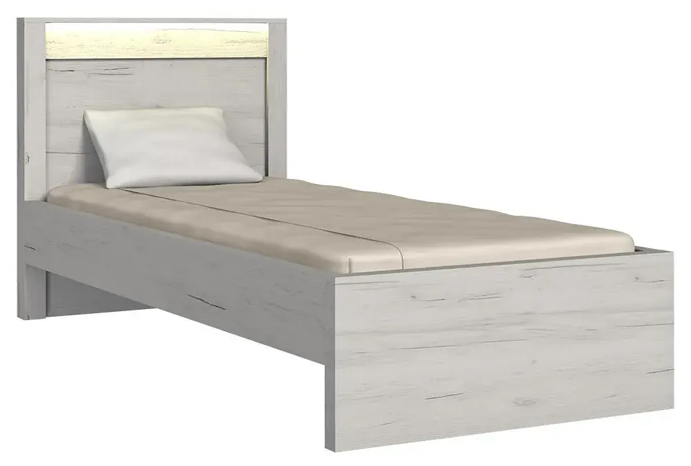 Pojedyncze łóżko 90x200 kraft biały - Filin 20X