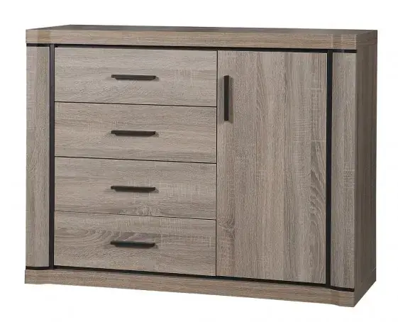 Komoda z szafką i szufladami dąb truflowy - Rectano 5X