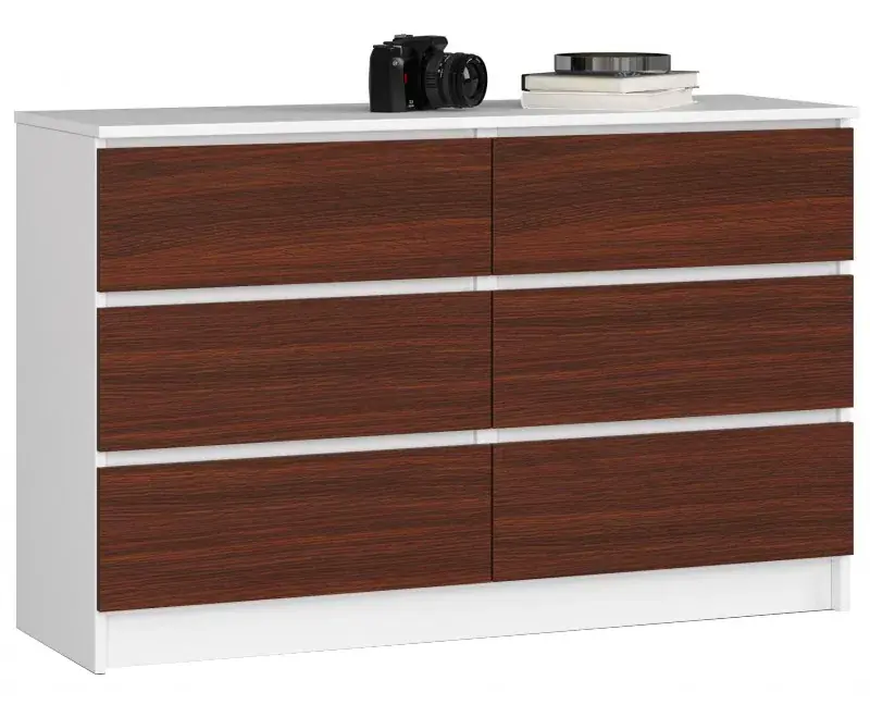 Komoda z szufladami do salonu biała + wenge - Wiki 3X