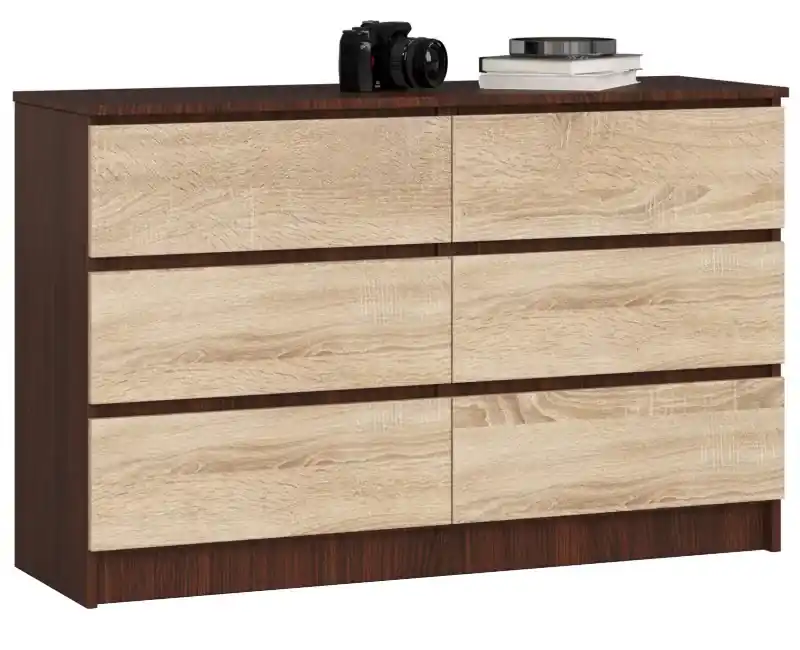 Klasyczna komoda do salonu wenge + dąb sonoma - Wiki 3X
