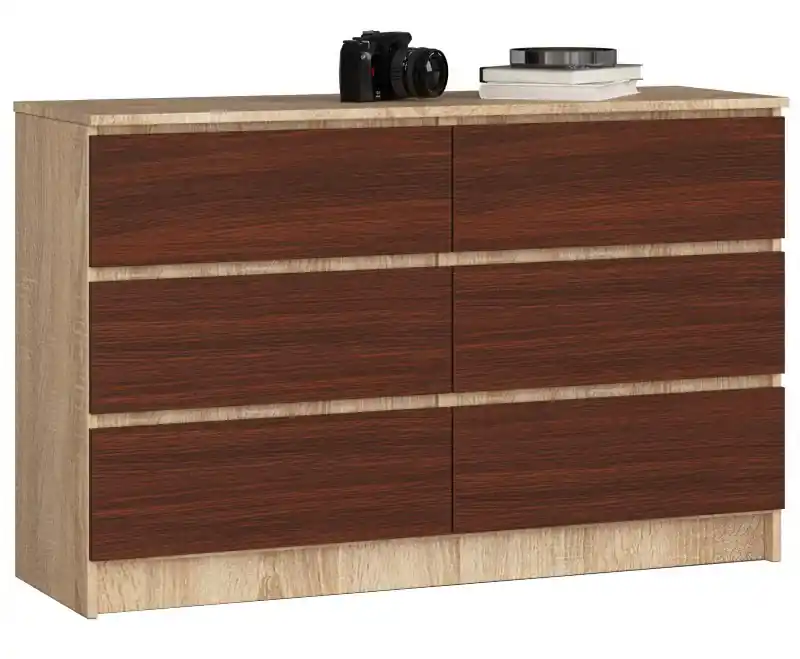 Komoda do salonu dąb sonoma + wenge - Clemont 3X