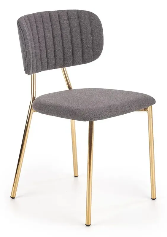 Komplet ciemnopopielatych krzeseł w stylu glamour 4 szt. - Miliere 4S