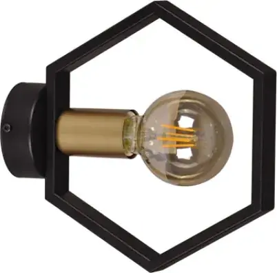 Czarny geometryczny kinkiet loftowy - S527-Weros