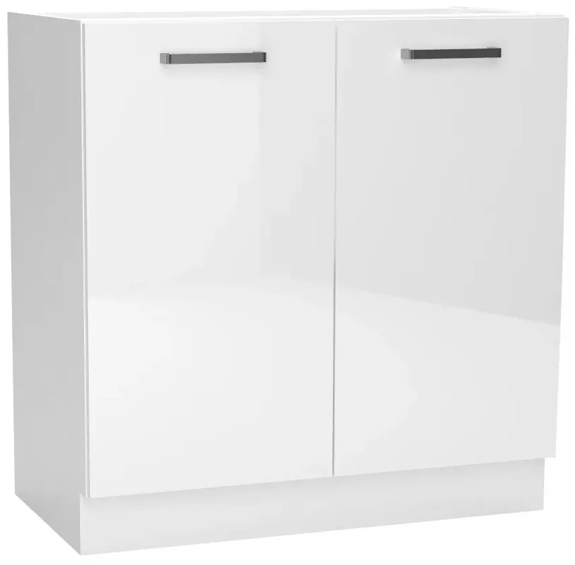Biała stojąca szafka z podwójnym frontem - Lucio 13X 80 cm połysk