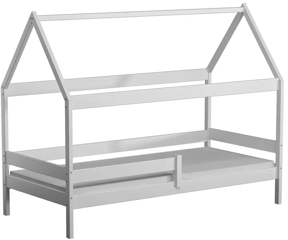 Białe drewniane łóżko dziecięce typu domek - Cubis 3X 160x80 cm
