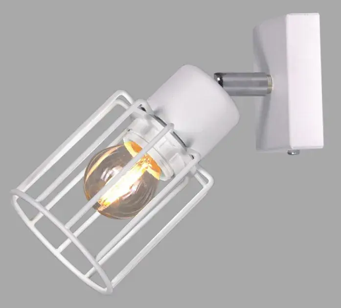 Biały minimalistyczny kinkiet druciany - S578-Syntio