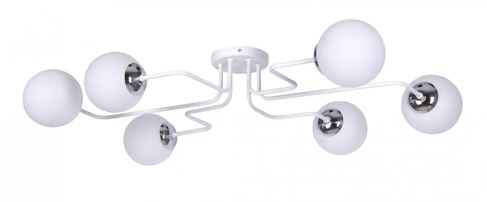 Biała sześcioramienna lampa sufitowa - S758-Lonrix