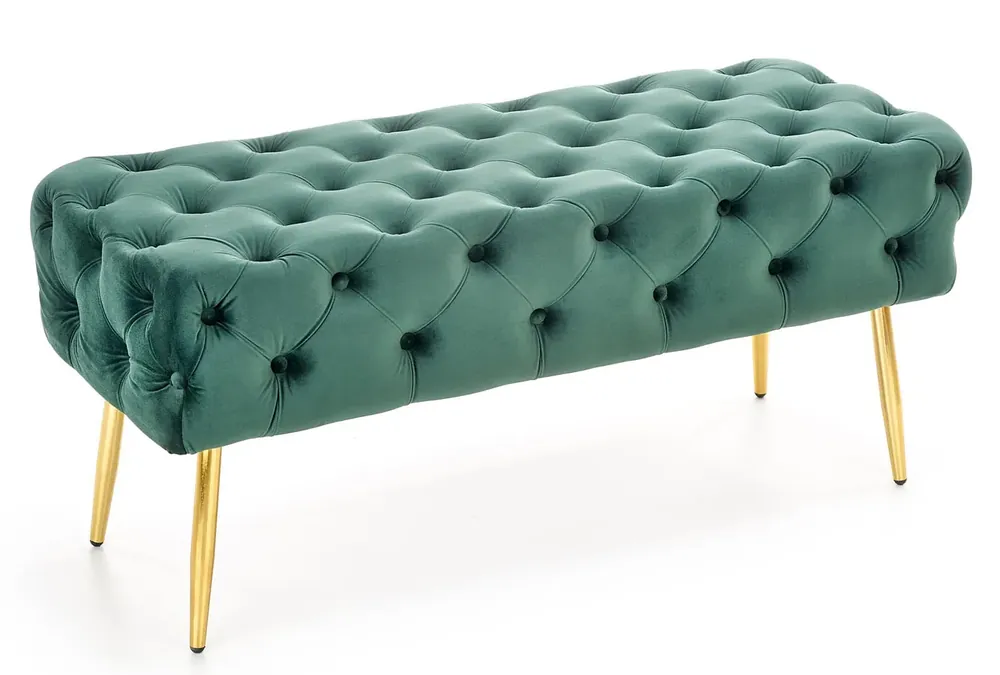 Zielone pikowane siedzisko w stylu glamour - Costro