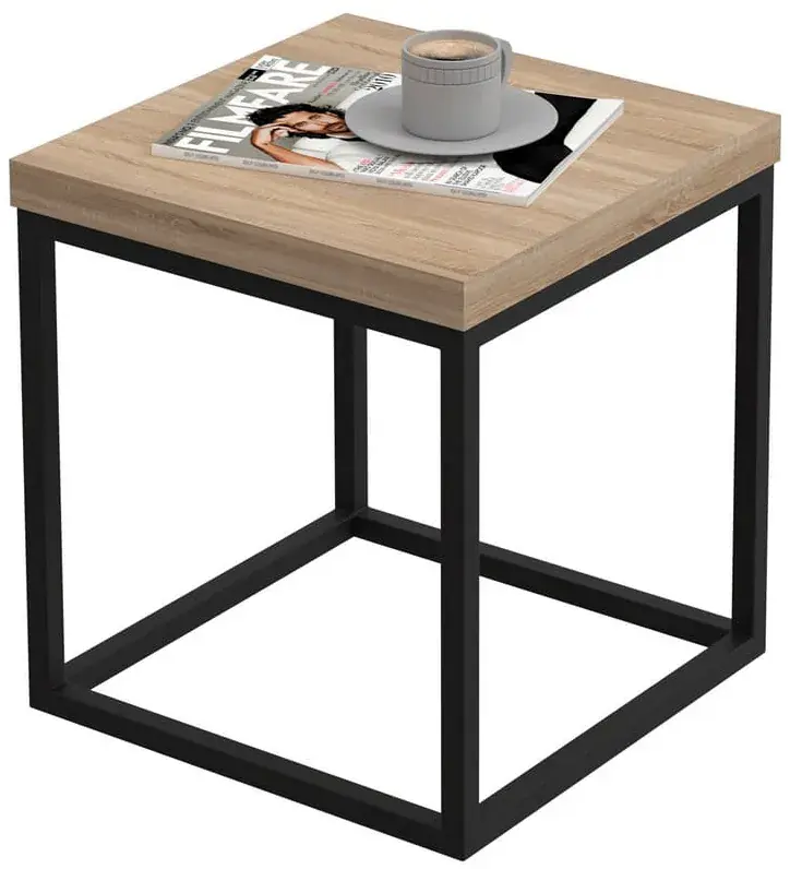 Kwadratowy stolik do salonu typu loft Eureka - 4 kolory