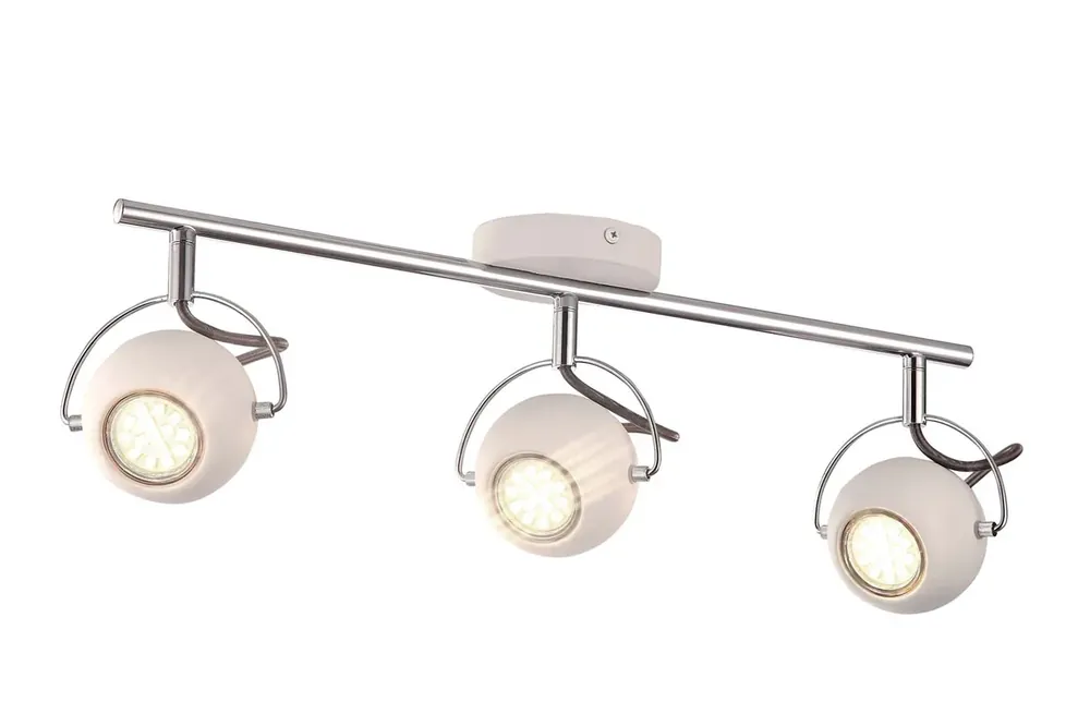 Biała potrójna lampa sufitowa z reflektorami - S982-Tip