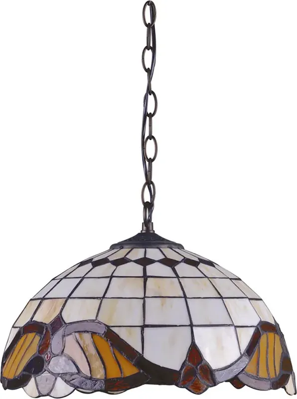 Szklana lampa wisząca z witrażowym kloszem - S998-Febo