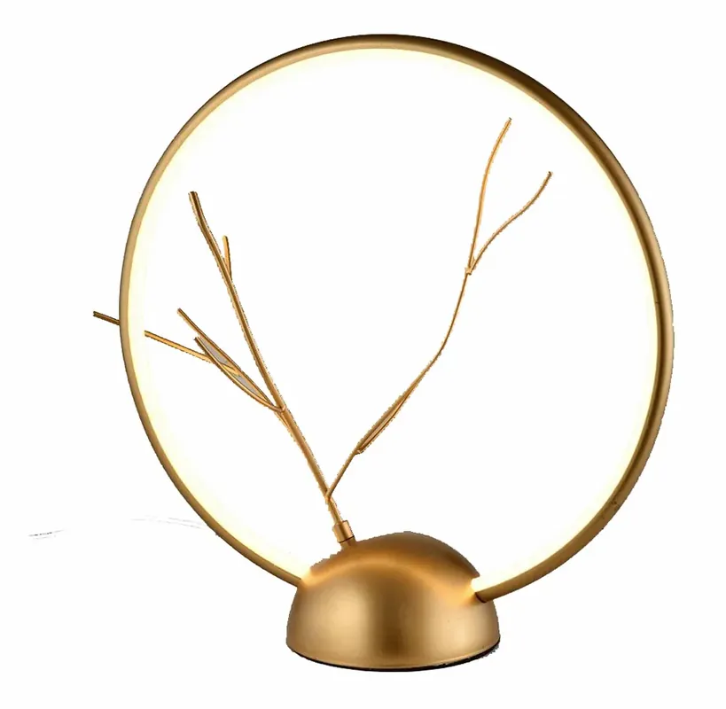 Złota lampa stołowa z dekorem - T012 - Eden
