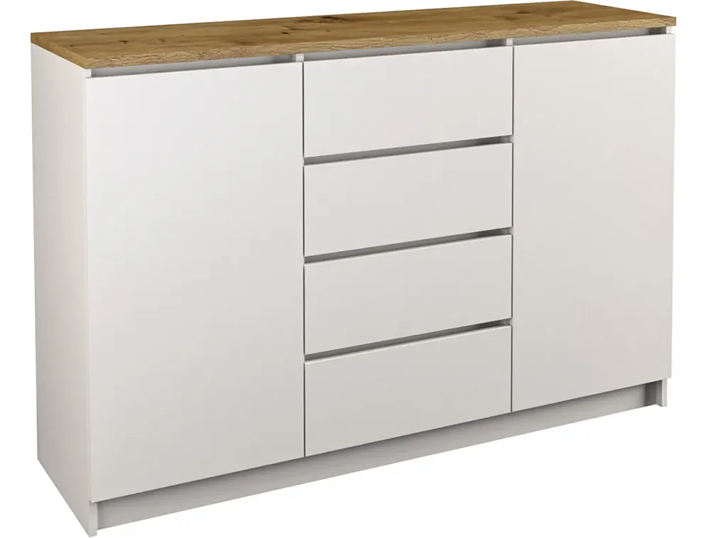 Komoda do kuchni biały + dąb artisan - Diegi 2X