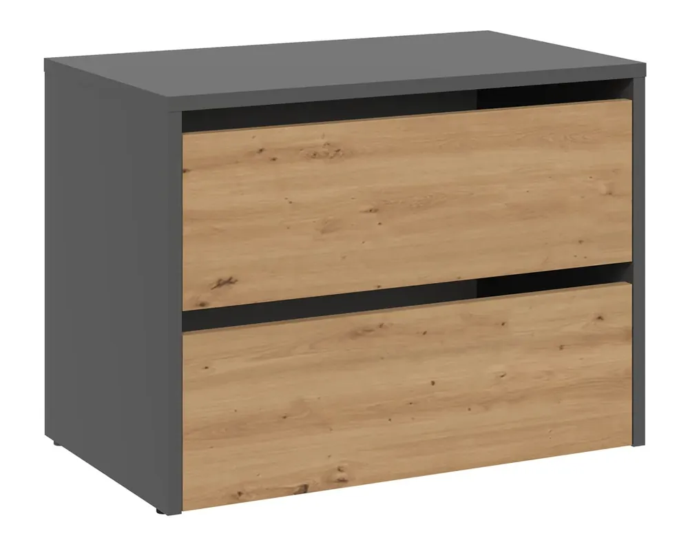 Szafka na buty modułowa antracyt + dąb artisan - Rolas 3X