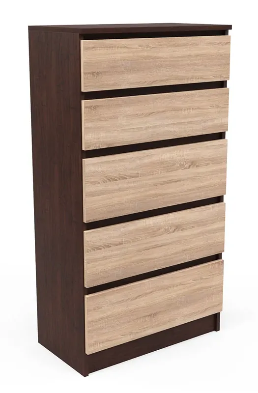 Nowoczesna komoda wenge + dąb sonoma 60 cm - Vinter 3X