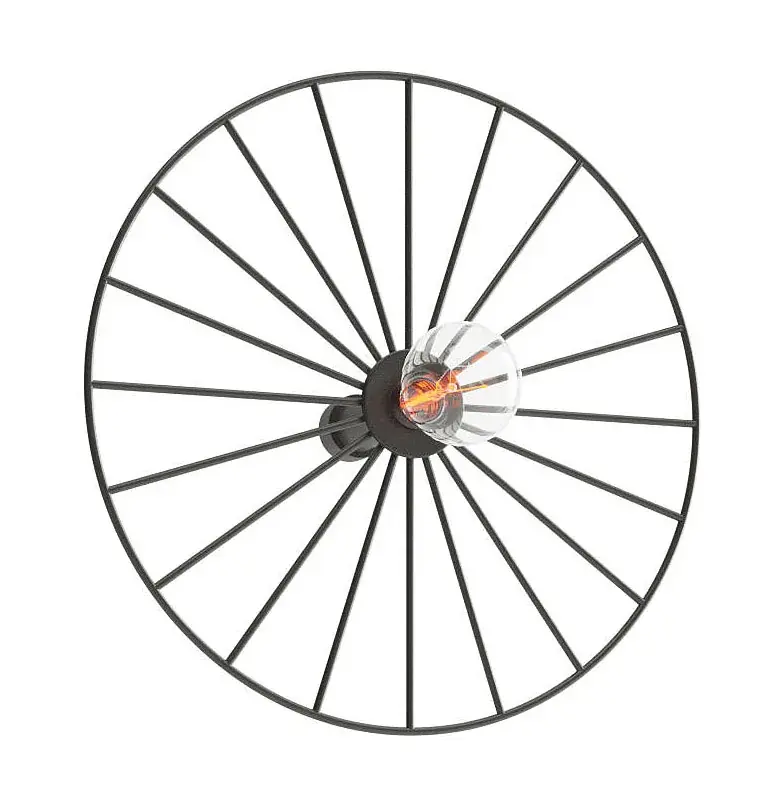 Czarny okrągły plafon kinkiet loftowy 30 cm - A193-Hado