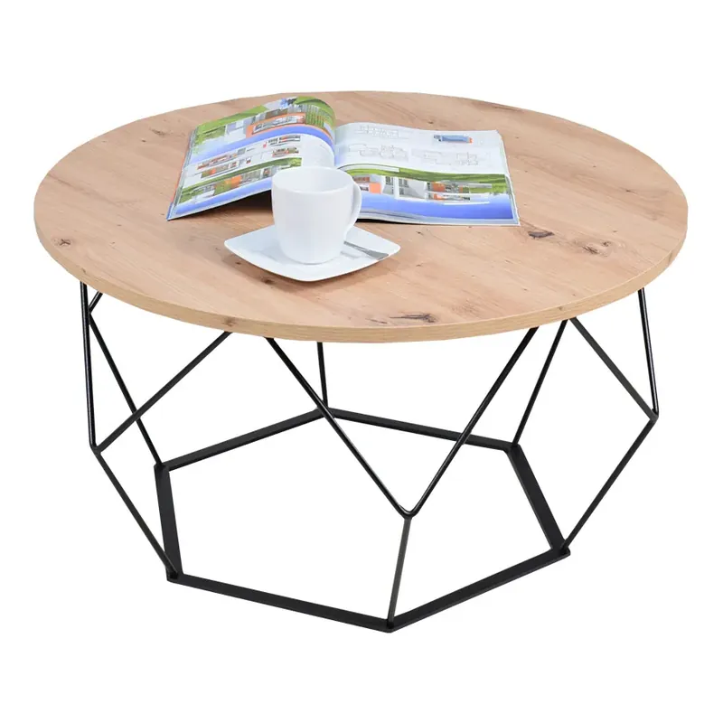 Industrialny stolik kawowy dąb artisan - Liliana 4X
