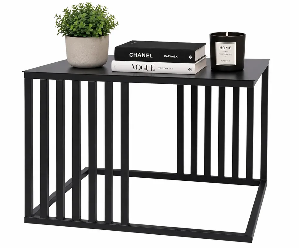 Czarny kwadratowy stolik kawowy w stylu loft - Avisa 3X