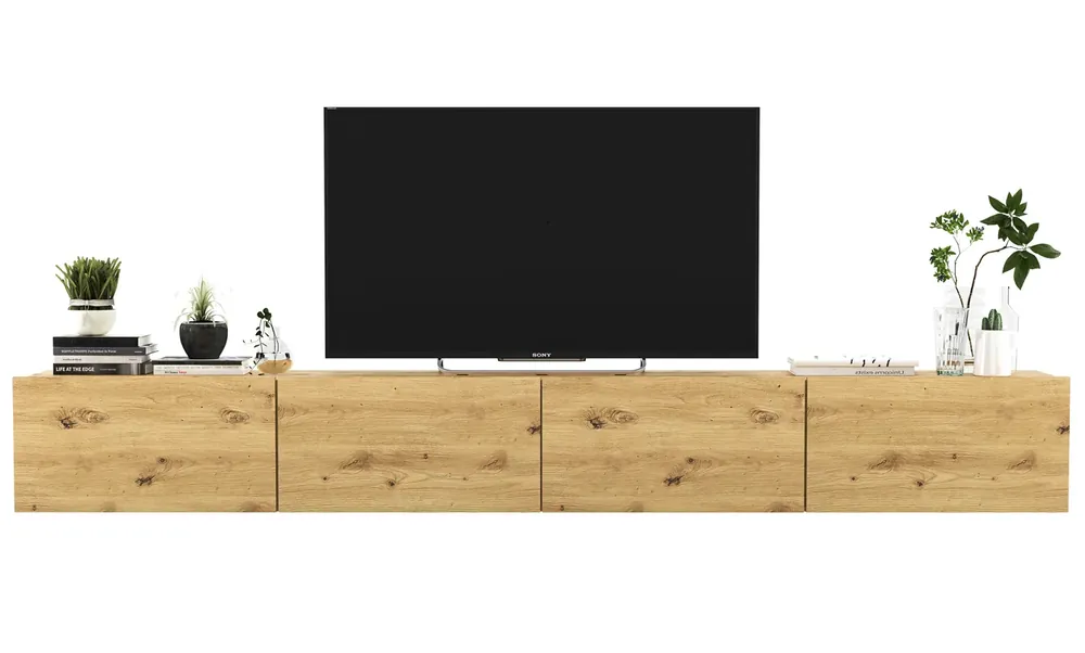 Zestaw ściennych szafek rtv dąb artisan - Merol 10X