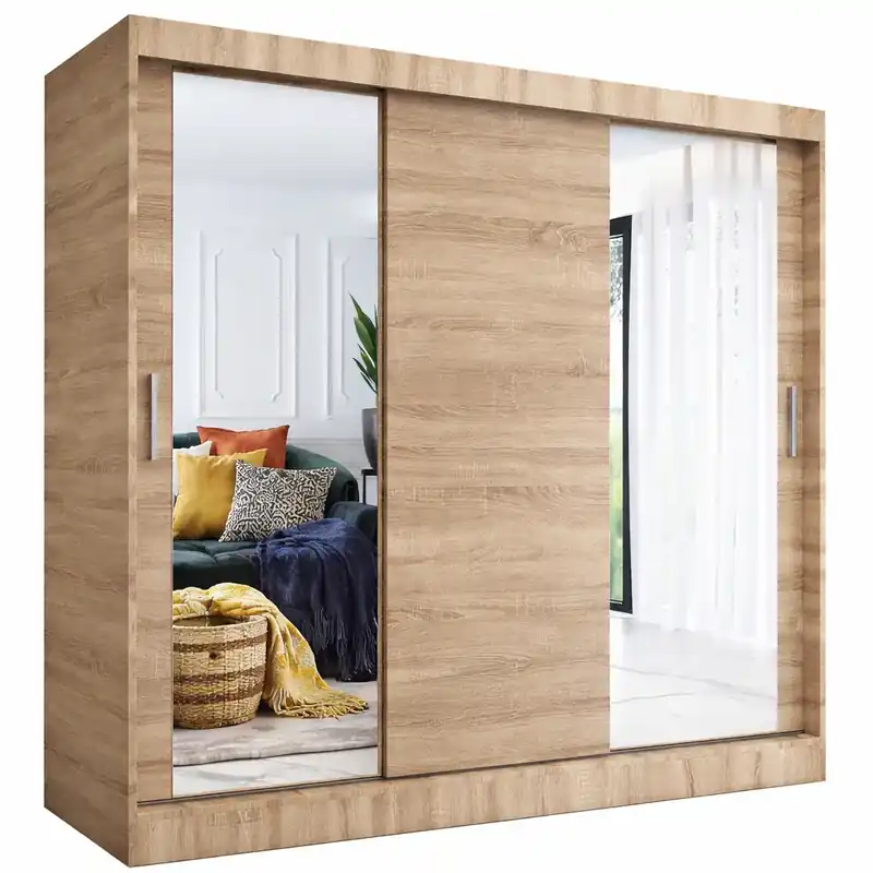 Szafa przesuwna dąb sonoma 200 cm - Seko 6X