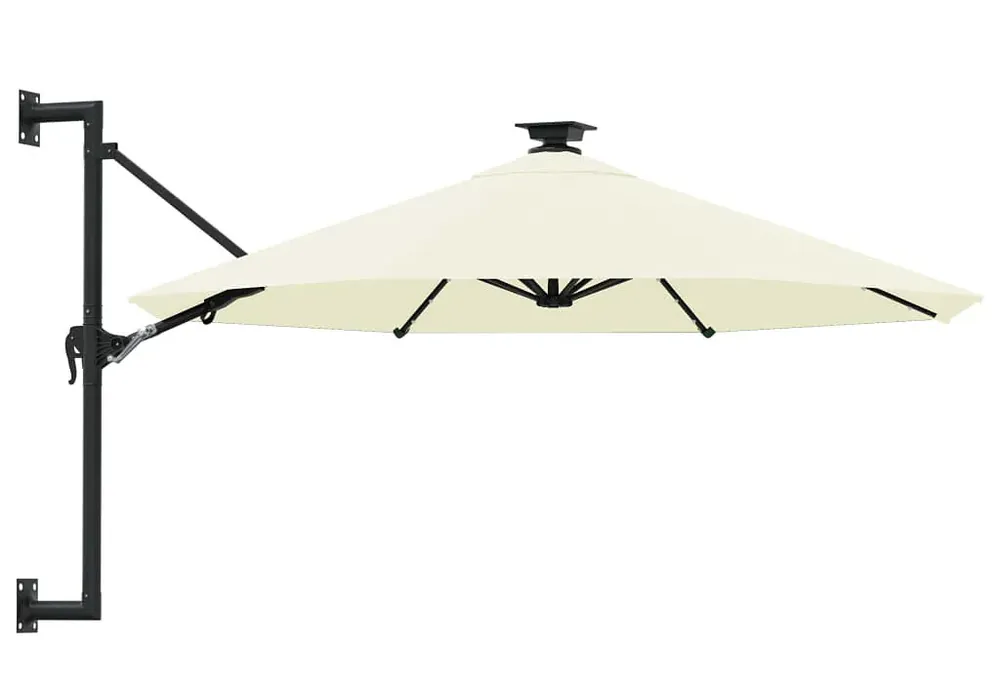 Piaskowy parasol ogrodowy na taras z oświetleniem LED - Waren