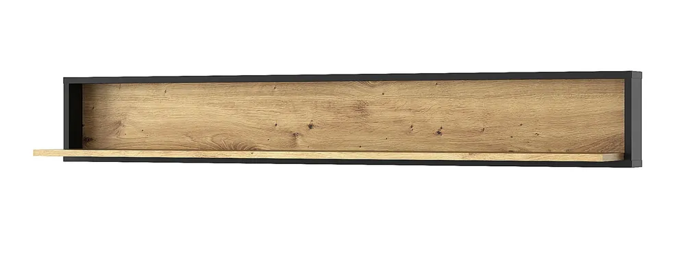 Półka wisząca na książki dąb artisan + czarny - Flaser 5X