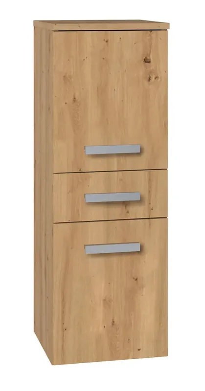 Wąski niski słupek łazienkowy dąb artisan - Cansar 3X