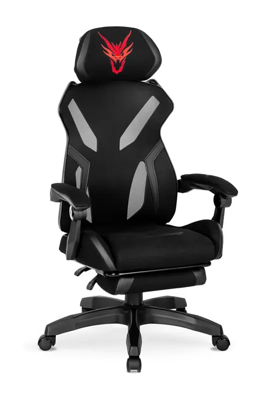 Czarny ergonomiczny fotel gamingowy - Talbin