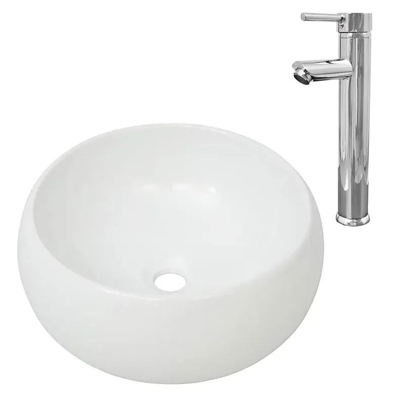 Ceramiczna umywalka nablatowa z baterią - Leli 3X