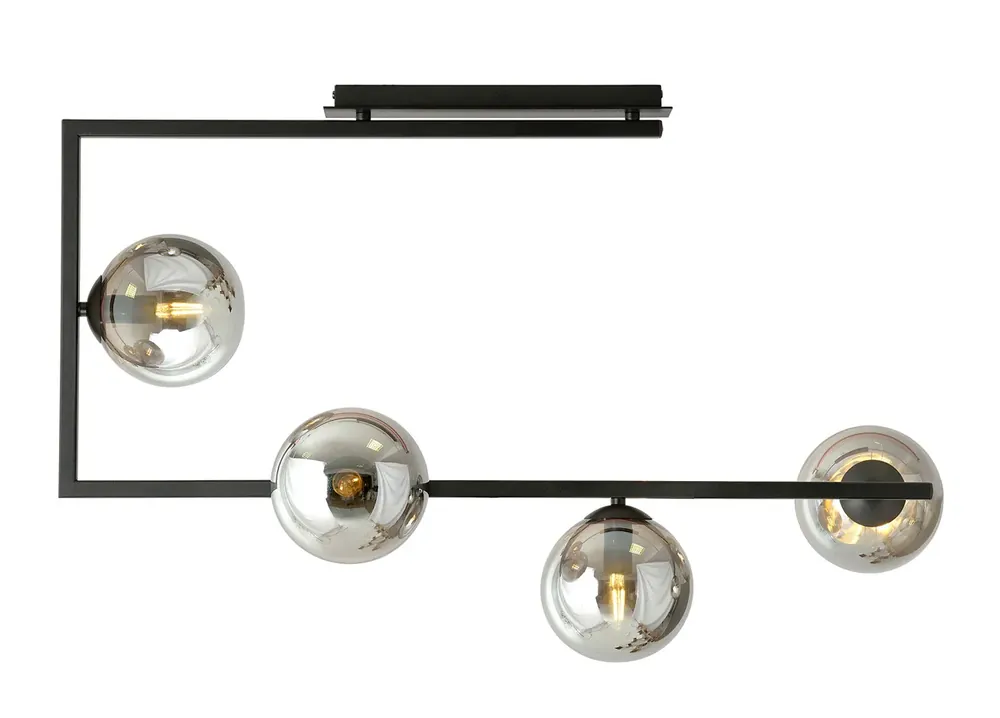 Industrialna lampa sufitowa z grafitowymi kloszami - D107-Solini